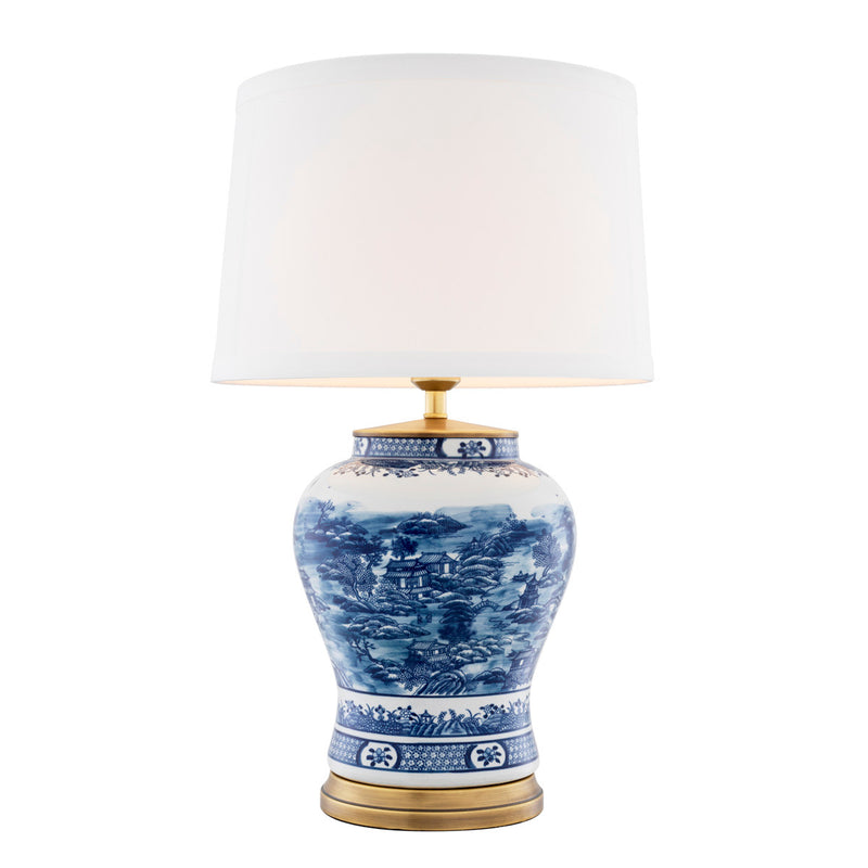 Table Lamp Chinese Blue